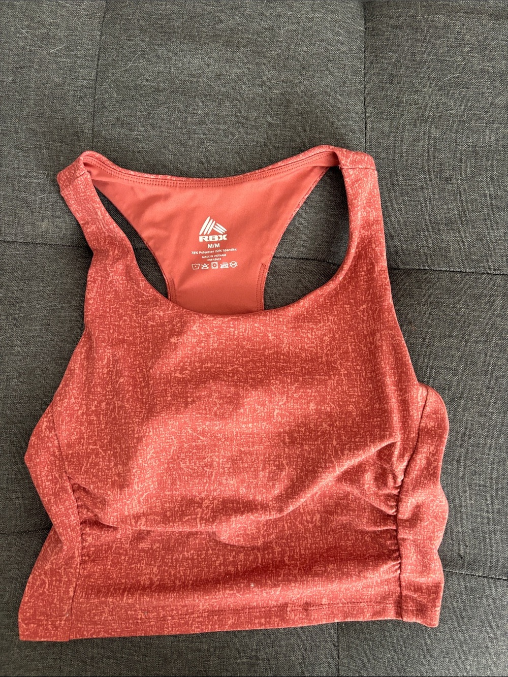RBX Heathered Coral Racerback Crop Tank